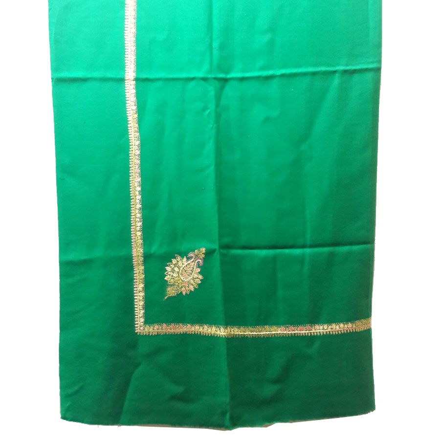 Green Yameni Handmade Rumal / Dastaar / Shemagh Embroidered 54 Inches